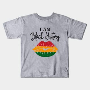 i am black history lips Kids T-Shirt